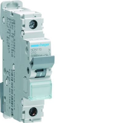 MCB Wyłącznik nadprądowy 10kA/15kA 1P D 10A NDN110 HAGER (NDN110)