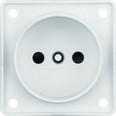 BERKER Integro Flow Gniazdo bez uziemienia z podwyższoną ochroną styków biały 961942502 HAGER (961942502)