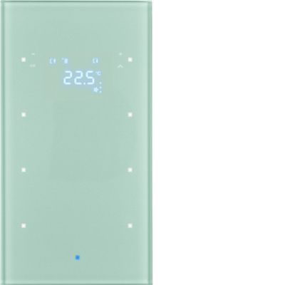 BERKER KNX TS Sensor dotykowy potrójny z regulatorem temperatury szkło aluminium 75643034 HAGER (75643034)