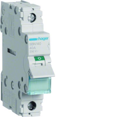 Modułowy rozłącznik izolacyjny 1P 40A 230V SBN140 HAGER (SBN140)