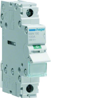 Modułowy rozłącznik izolacyjny 1P 100A 230VAC SBN190 HAGER (SBN190)