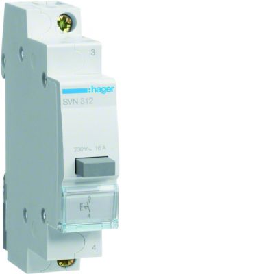 Przełącznik przyciskowy 1NO Ith=16A 230VAC SVN312 HAGER (SVN312)