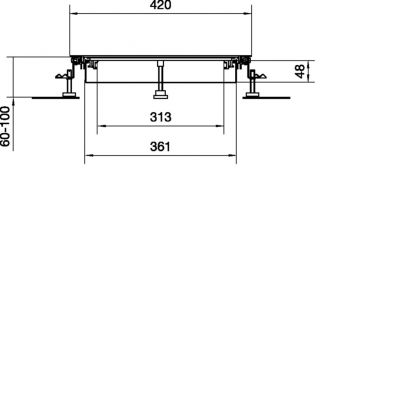 tehalit.BK Kanał współpoziomy wanna stalowa BKWD 400x(60-100)mm stal BKWD400060 HAGER (BKWD400060)