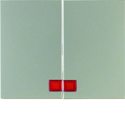 BERKER K.5 Klawisze z czerwoną soczewką do łącznika 2-klawiszowego stal szlachetna nierdzewna 14377004 HAGER (14377004)