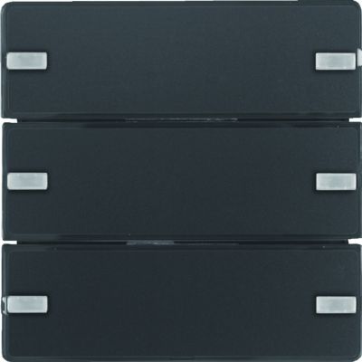 BERKER KNX e/s Q.x Przycisk potrójny z polem opis. z diodami LED RGB i czujnikiem temperatury antracyt 80143326 HAGER (80143326)