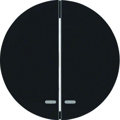 BERKER R.1/R.3 Klawisze z przezroczystą soczewką do łącznika dwuklawiszowego czarny 16272045 HAGER (16272045)