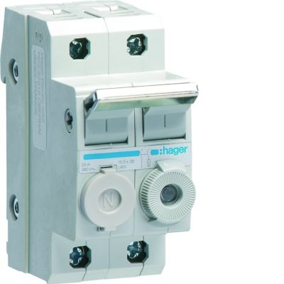 Rozłącznik bezpiecznikowy cylindryczny 2P 10x38mm L95200 HAGER (L95200)