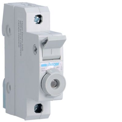 Rozłącznik bezpiecznikowy cylindryczny 1P 10x38mm L95100 HAGER (L95100)