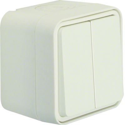 BERKER W.1 Łącznik świecznikowy wspólne zaciski wejściowe kompletny IP55 biały 30753502 HAGER (30753502)
