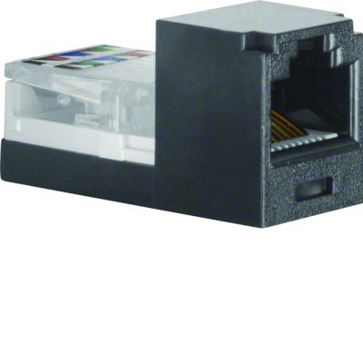 BERKER Akcesoria osprzęt Mini Jack 8-biegunowy RJ45 kat.3 czarny 1980 HAGER (1980)