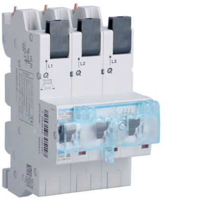 MCB SLS Wyłącznik nadprądowy selektywny 3P Cs 50 A szyny Cu 40-12x5/10mm HTS350C HAGER (HTS350C)