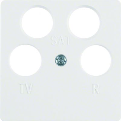 BERKER B.Kwadrat/K.1 Płytka czołowa do gniazda antracytowego 4-wyjściowego biały 148409 HAGER (148409)