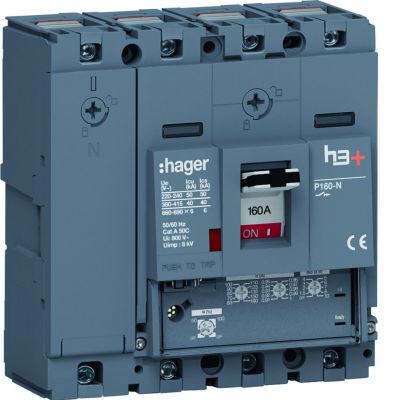 MCCB Wyłącznik mocy h3+ P160 4P 160A 40kA LSnI (HNS161GC)