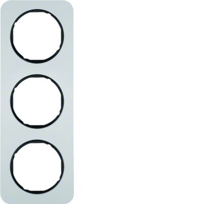 BERKER R.1 Ramka potrójna aluminium/czarny 10132184 HAGER (10132184)