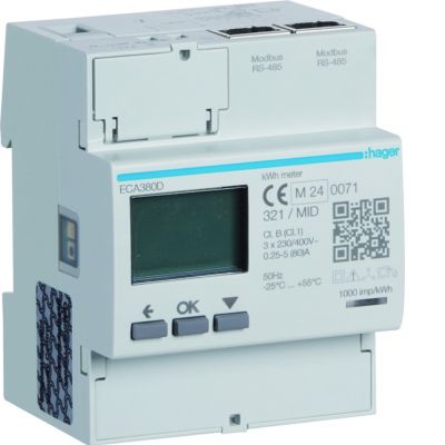 agardio.measure Licznik energii elektrycznej 3-fazowy, 80A 4M, AGARDIO, MID (ECA380D)