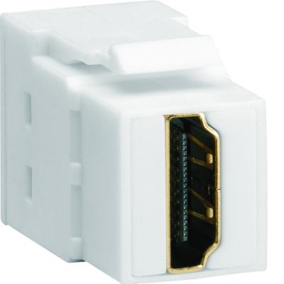 Moduł KEYSTONE gniazdo HDMI, przelotowe, wtyk prosty 180°, biały (VZ20HS)