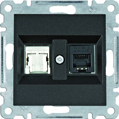 lumina Gniazdo RJ11/12 + RJ45 czarny WL2213 HAGER (WL2213)