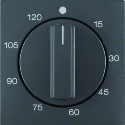 BERKER B.X Płytka czołowa z pokrętłem Regulator do mechanizm łącz. czas. 120 min antracyt mat 16331606 HAGER (16331606)