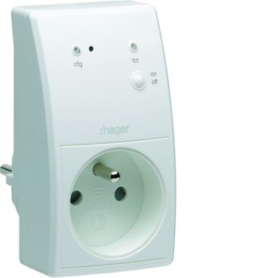 KNX q/e/s Załączający adapter gniazdkowy 16A TRC270F HAGER (TRC270F)