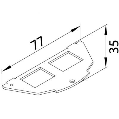 tehalit.VE-EE Płytka montażowa 2xRJ Typ 05 Large Keystone/ AMP 20,1x14,8 (BSM052)