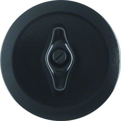 BERKER Serie 1930/Glas Płytka czołowa z pokrętłem do łącznika obrot. czarny połysk 164701 HAGER (164701)