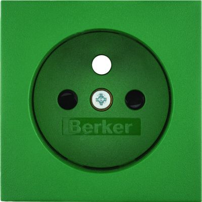 BERKER B.3/B.7 Płytka czołowa z przysłonami styków do gniazda z uziemieniem zielony 3965760063 HAGER (3965760063)