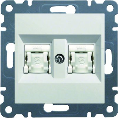 lumina Gniazdo komputerowe podwójne RJ45 kat.5e FTP biały WL2140 HAGER (WL2140)