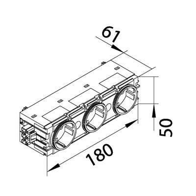 tehalit.WA Gniazdo SCHUKO 3-krotne połączenie WAGO C-profil czerwony GS30003020 HAGER (GS30003020)