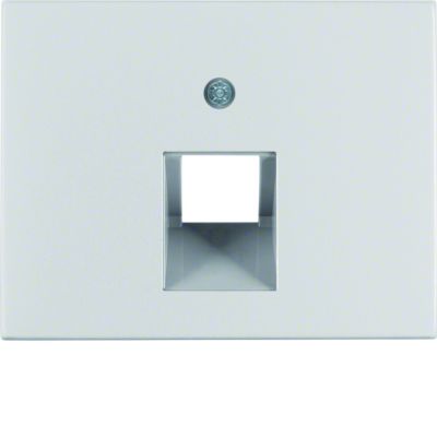 BERKER K.5 Płytka czołowa do gniazda przyłączeniowego UAE pojedyncza komp./tel. aluminium 14077003 HAGER (14077003)