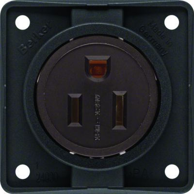 BERKER Integro Gniazdo z uziemieniem standard USA/KANADA NEMA 5-15R czarny mat 862632503 HAGER (862632503)