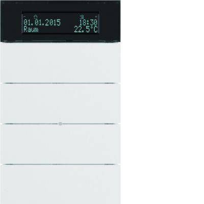 BERKER B.IQ Przycisk poczwórny z regulatorem temperatury i wyświetlaczem biały 75664599 HAGER (75664599)