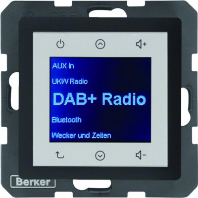 Berker Q.1/Q.3/Q.7 Q.x Radio Touch podtynkowe DAB+ antracyt aksamit 29846086 HAGER (29846086)