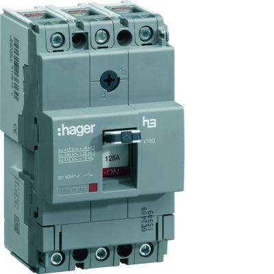 Wyłącznik mocy x160 3P 25kA 125A HHA125H HAGER (HHA125H)