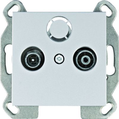 lumina Gniazdo RTV przelotowe srebrny HAGER (WL3022)