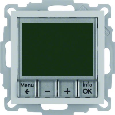 BERKER B.X Regulator temperatury ze sterowaniem czasowym z stykiem zwiernym i elementem centralnym aluminium 20441404 HAGER (20441404)
