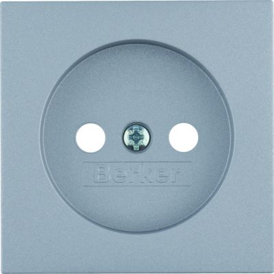 BERKER B.Kwadrat/B.7 Płytka czołowa do gniazda bez uziemienia aluminium mat 3961038994 HAGER (3961038994)