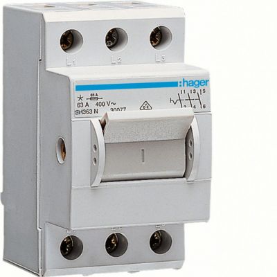 Modułowy rozłącznik izolacyjny w obudowie kompaktowej 3P 63A 400VAC SH363N HAGER (SH363N)