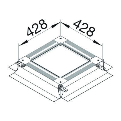 tehalit.UK Uniwersalna puszka podłogowa na nóżkach rozmiar 2 215-265mm stal UDH2215265 HAGER (UDH2215265)