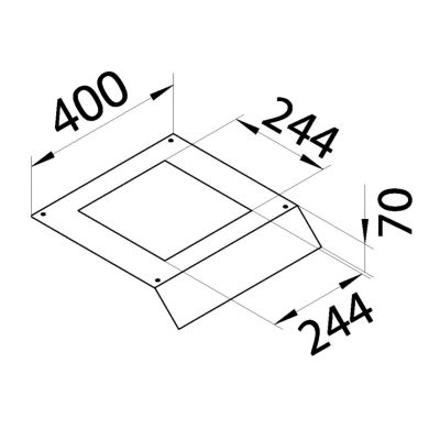 tehalit.AK Pokrywa kanału napodł Q12 244x244 1-str skos dł. 400mm 400x70mm stal AKM400244Q12 HAGER (AKM400244Q12)