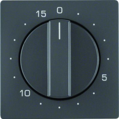 BERKER Q.X Płytka czołowa z pokrętłem Regulator do łącznika czasowego 0-15 min antracyt aksamit 16326086 HAGER (16326086)