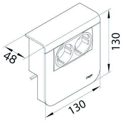 tehalit.SL Pokrywa nośnika urządzeń 20x80 2*45x45 aluminium SL20080932D1 HAGER (SL20080932D1)