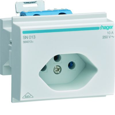 Gniazdo szwajcarskie na szynę TH35 250V SN013 HAGER (SN013)