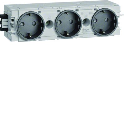 tehalit.WA Gniazdo SCHUKO 3-krotne połączenie WAGO C-profil antracyt GS30009011 HAGER (GS30009011)