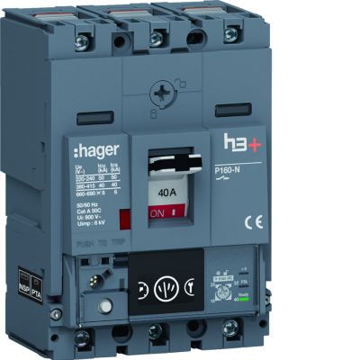 MCCB Wyłącznik mocy h3+ P160 3P 40A 40kA Energy (HNS040NC)