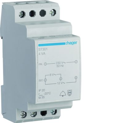 Transformator dzwonkowy 230/8-12VAC 4VA ST301 HAGER (ST301)