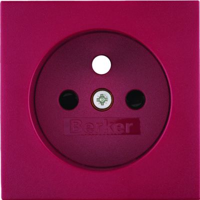 BERKER B.3/B.7 Płytka czołowa z przysłonami styków do gniazda z uziemieniem czerwony 3965760062 HAGER (3965760062)