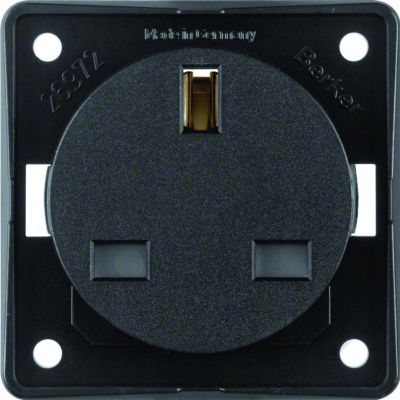 Integro Flow Gniazdo z uz.  Standard brytyjski  z podwyż. ochr. styków, czarny (9626205)