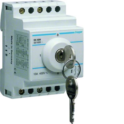 Łącznik kluczykowy 2P I-O-II-O 10A 400V SK606 HAGER (SK606)