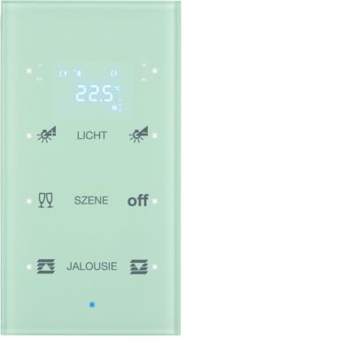 BERKER KNX TS Sensor dotykowy potrójny z regulatorem temperatury konfigurowalny szkło biały 75643130 HAGER (75643130)
