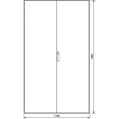 univers Obudowa stojąca IP54 kl.I 1100x1900x400mm RAL7035 drzwi transparente FG24LD HAGER (FG24LD)